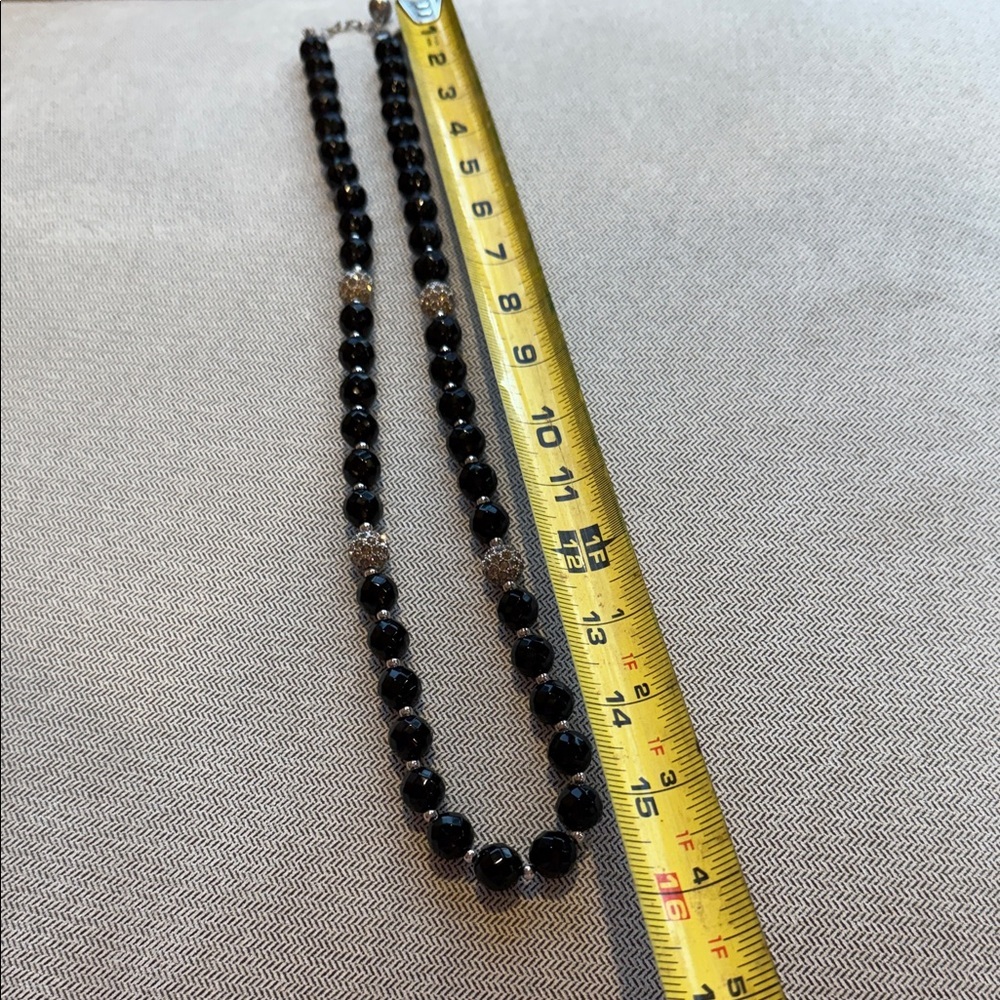 Kate Spade Elegant Black and Rhinestone / Silver Beaded Necklace - Picture 6 of 6